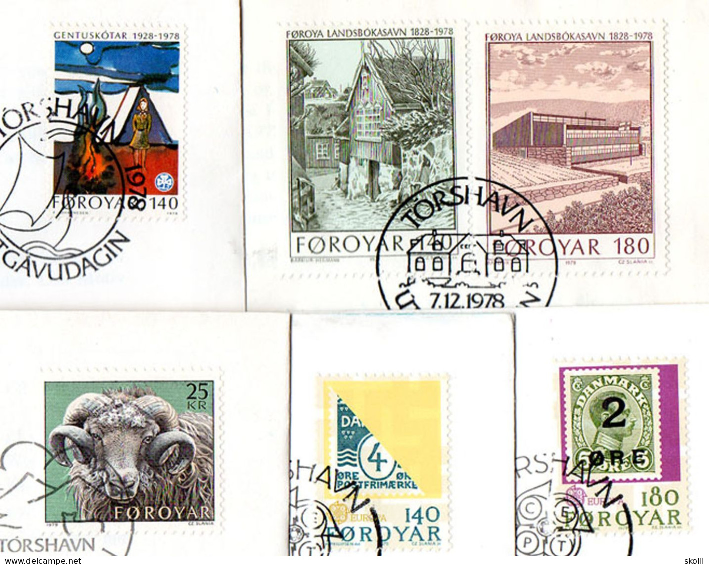FAROES. 1978 -79. National Library, Girl Guides, Ram And Europe I. - Färöer Inseln