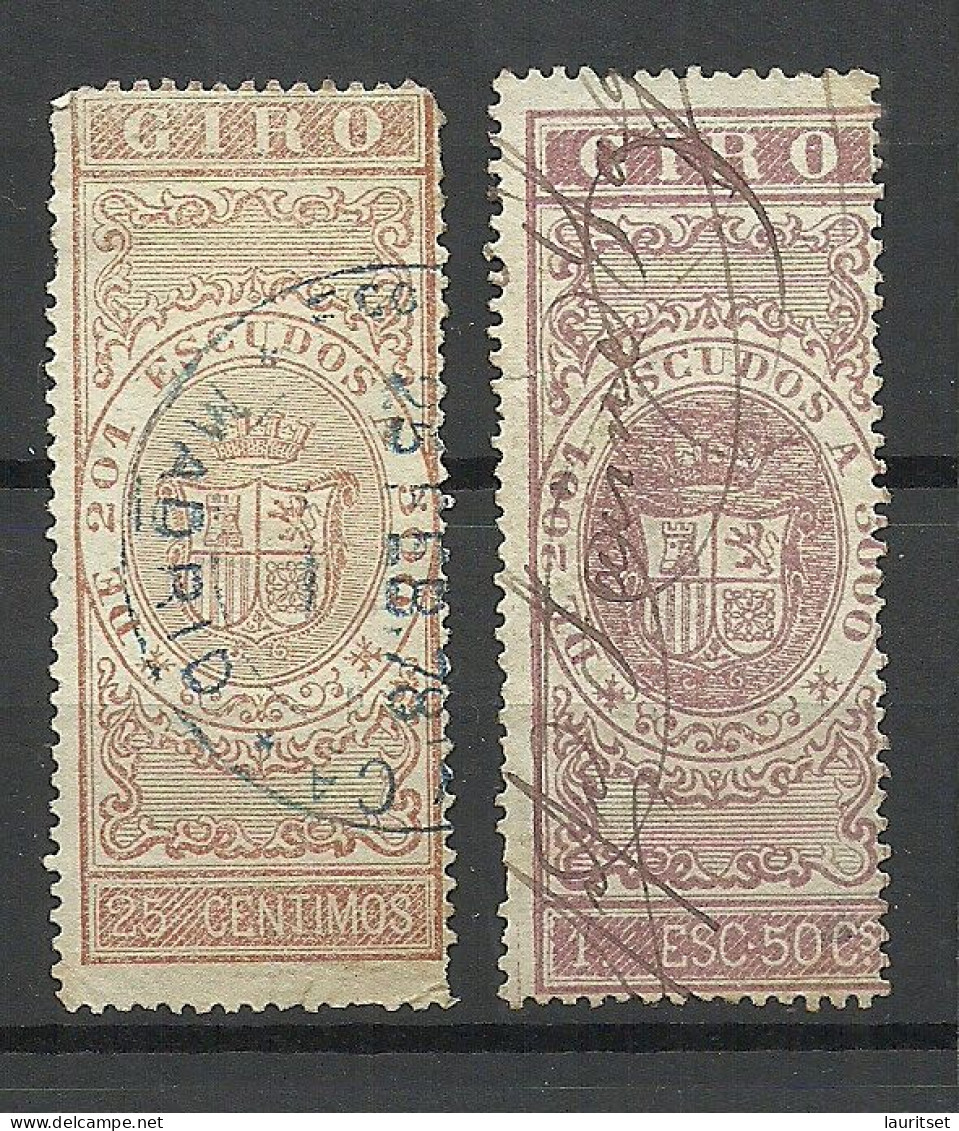 ESPANA Spain Tax Impuesto Revenue Taxe Giro, 2 Stamps, O - Steuermarken/Dienstmarken