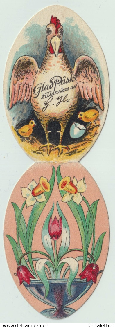 SUÈDE / SWEDEN 1934 Facit.143 On Fancy Egg-Shaped Easter Card From LJUSDAL To GÄVLE - Brieven En Documenten