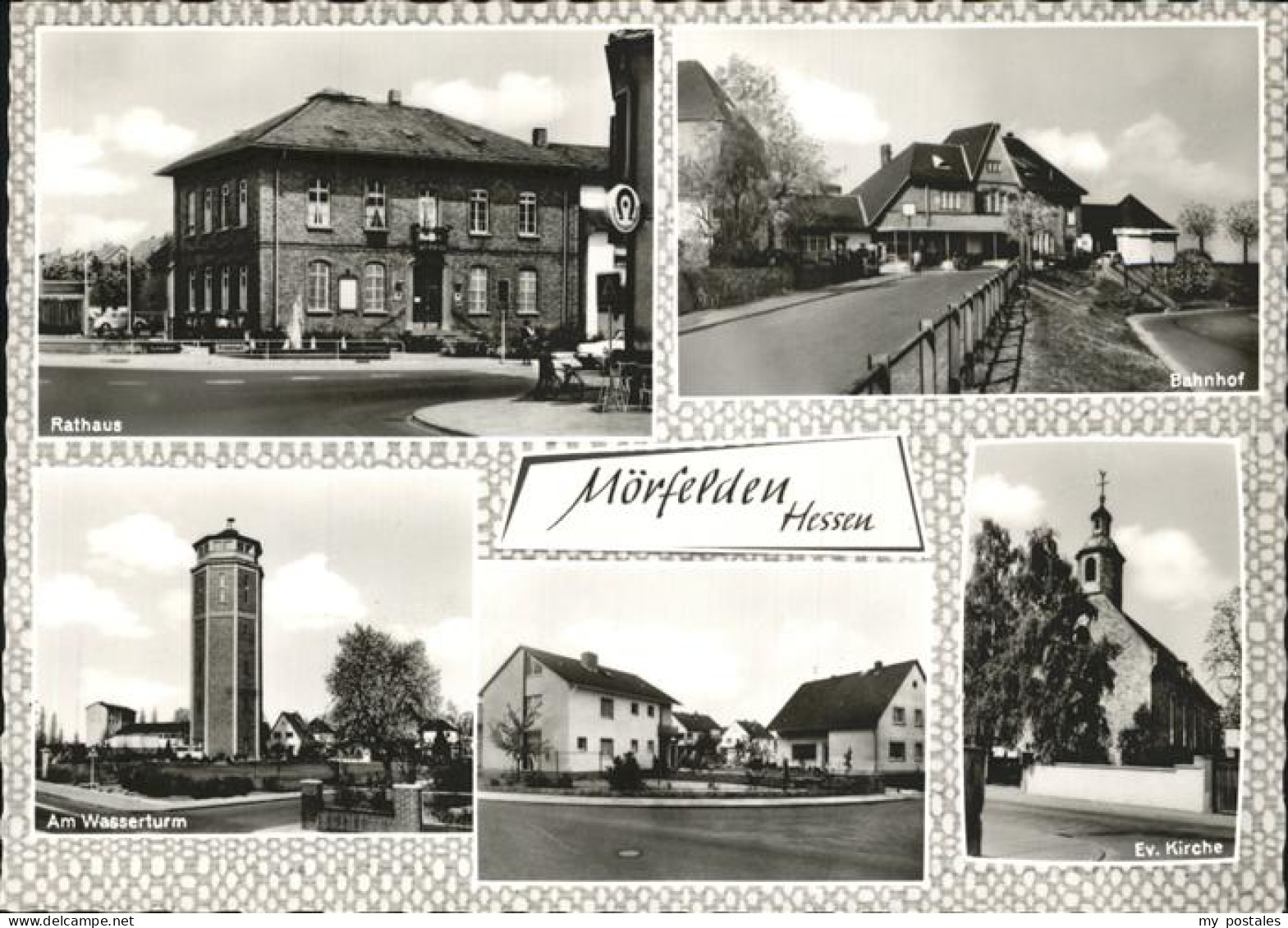 41286050 Moerfelden Rathaus Bahnhof Wasserturm Kirche Moerfelden - Moerfelden-Walldorf