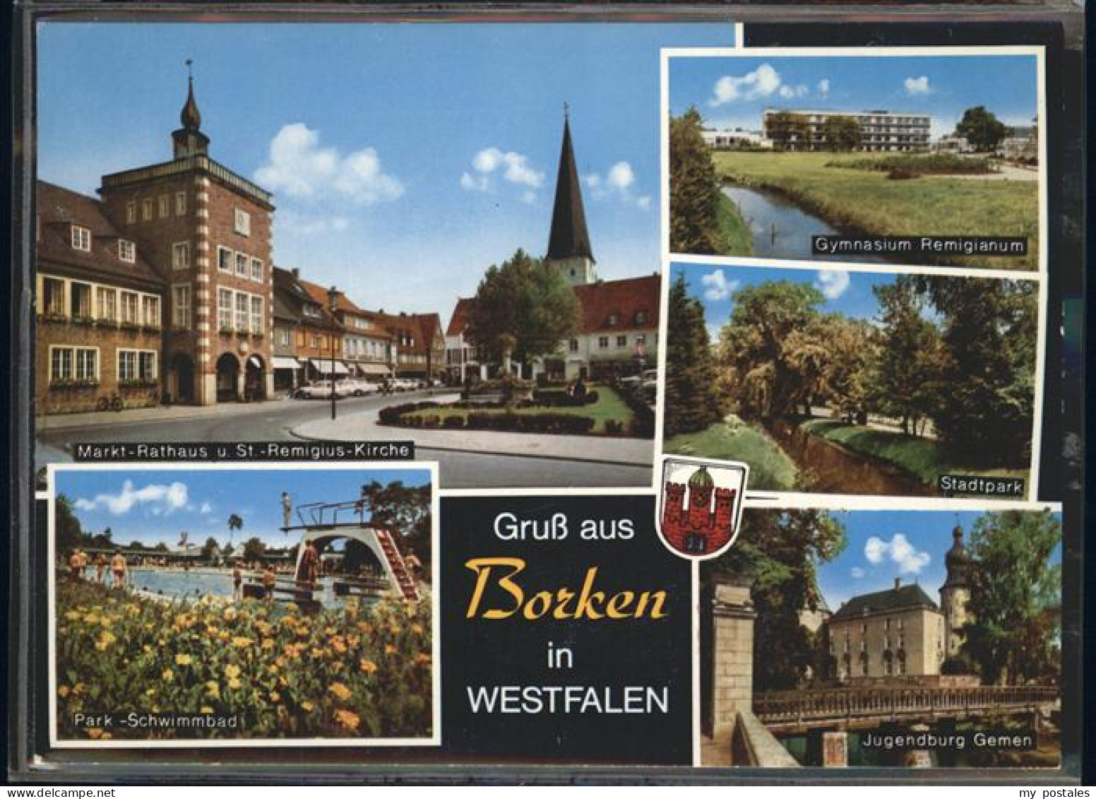 41285035 Borken Westfalen Gymnasium Remigianum Markt Rathaus  Borken - Borken