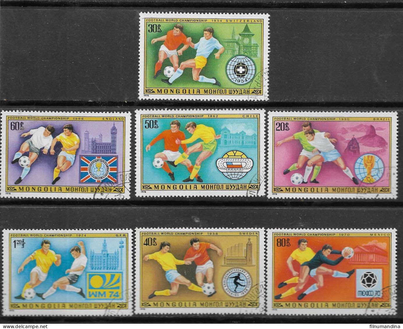 MONGOLIA 1978 WORLD CUP FOOTBALL COMPLETE SERIE - Andere & Zonder Classificatie