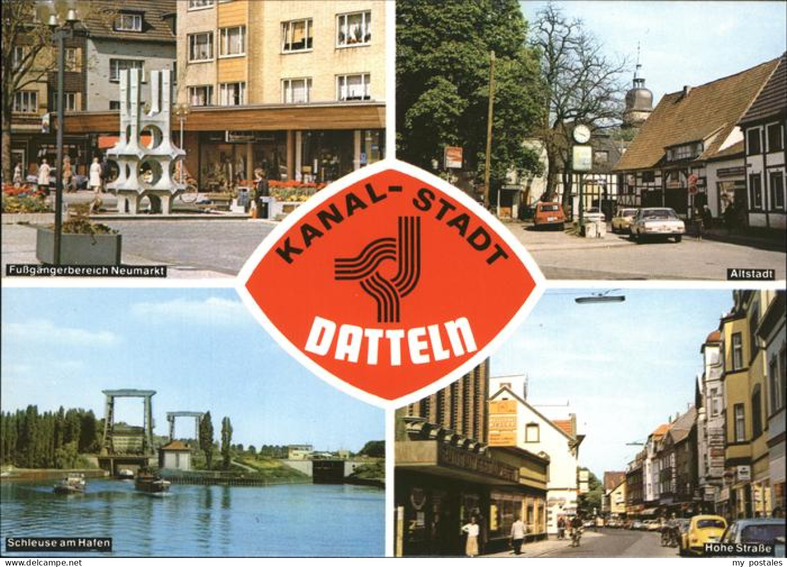 41282635 Datteln Neumarkt Brunnen Altstadt Hohe Strasse Schleuse Am Hafen Kanals - Datteln