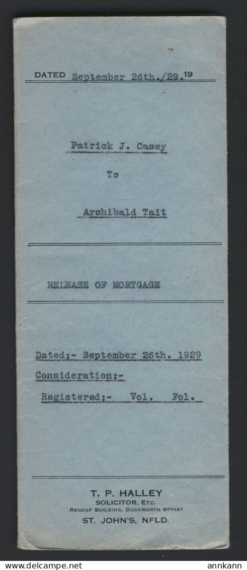 Newfoundland Supreme Court Document W3x #NFR19 .50c & 1x #NFR18 25c Stamp - Postgeschichte