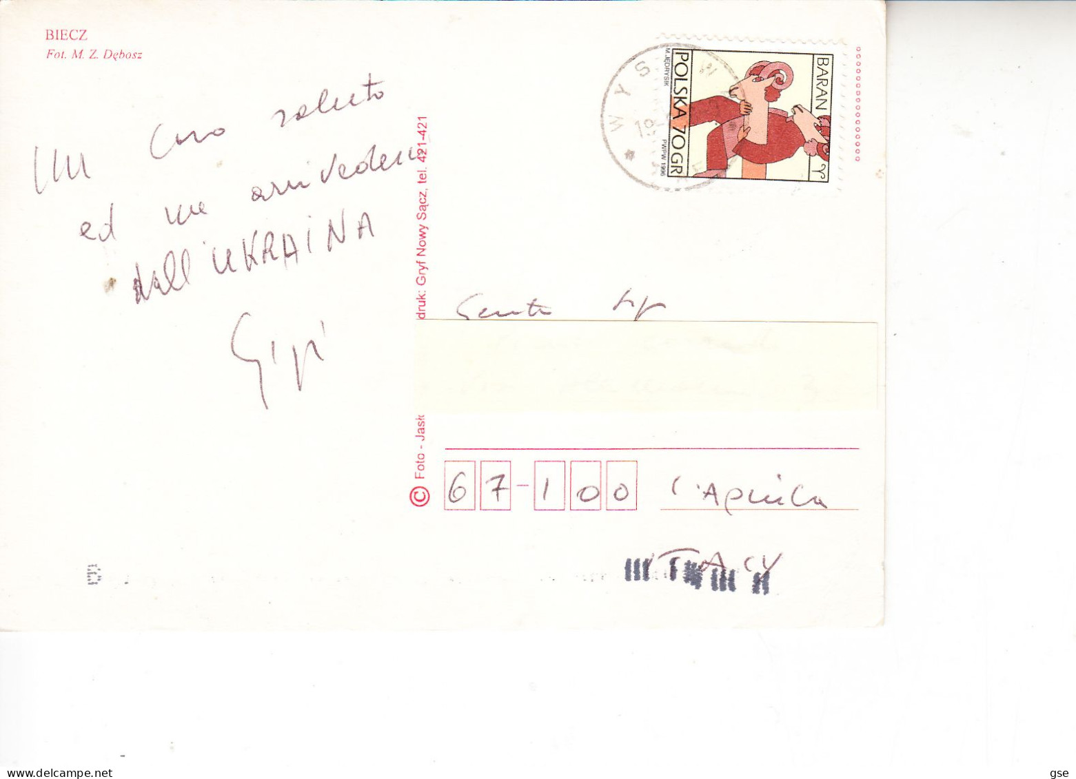 POLONIA - Cartolina Per Italia - Cartas & Documentos
