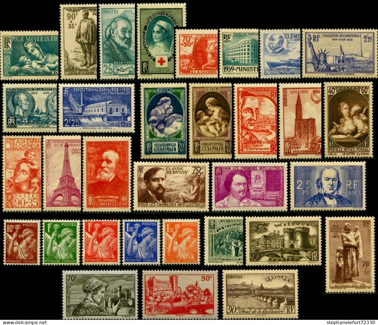 FRANCE - 1939 - ANNEE COMPLETE  - NEUFS  **   - Sans Charnière - ....-1939