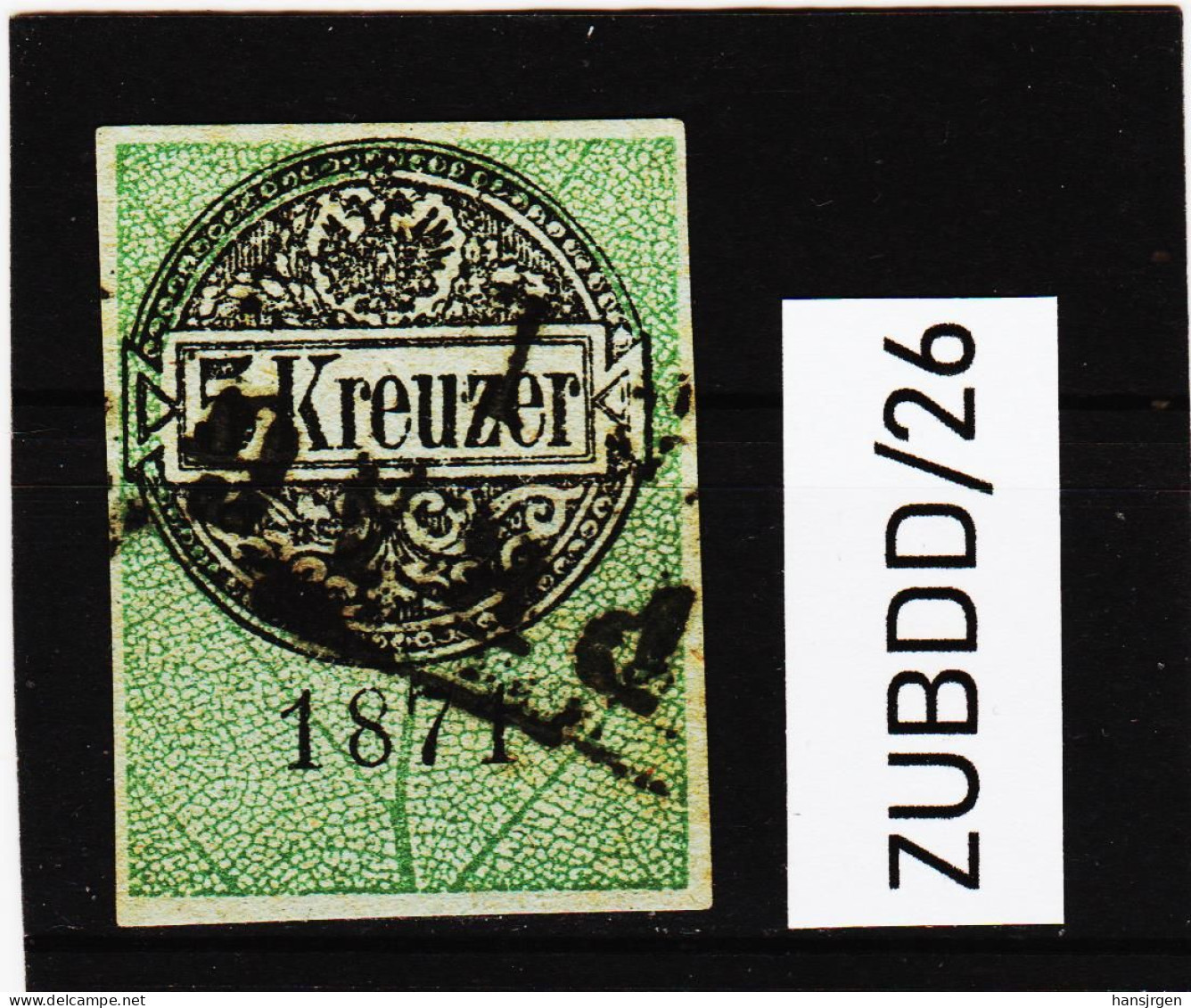 ZUBDD/26 STEMPELMARKEN FISKALMARKEN ÖSTERREICH 1871 5 KREUZER Geschnitten Gestempelt SIEHE ABBILDUNG - Revenue Stamps