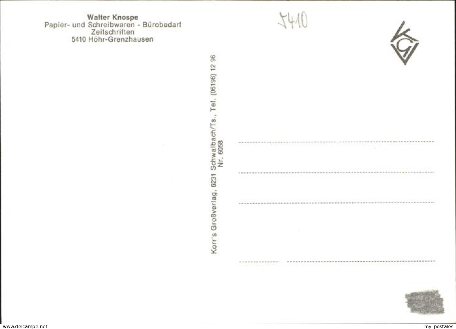 41279141 Hoehr-Grenzhausen Walter Knospe Papier Schreibwaren Hoehr-Grenzhausen - Höhr-Grenzhausen