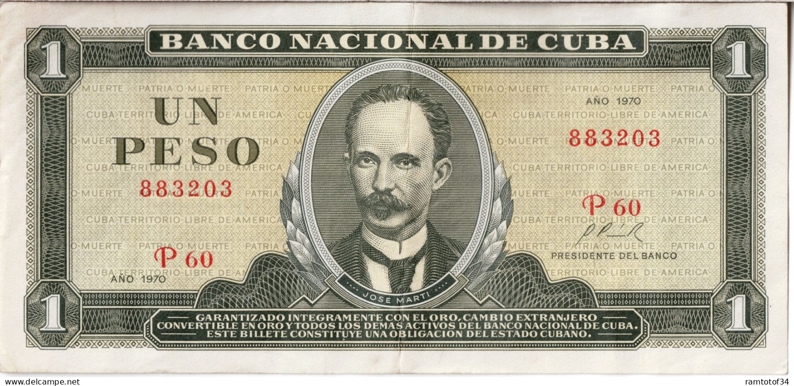 CUBA - 1 Pesos 1970 - Cuba