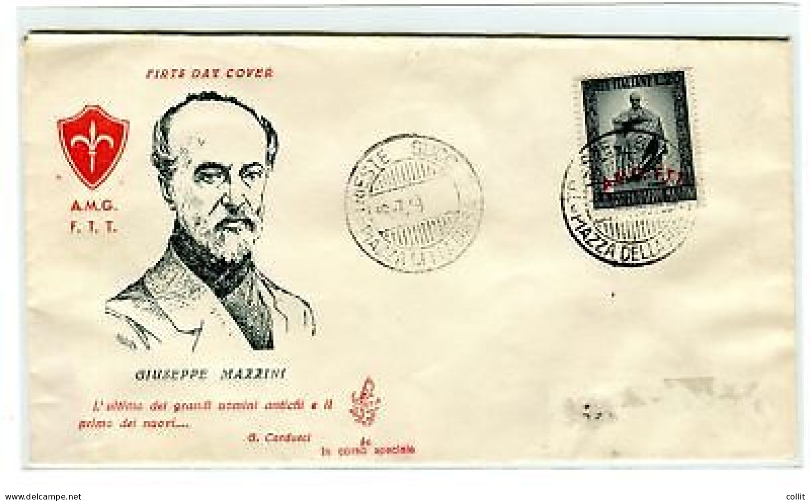 Trieste A FDC Venetia 1949 Mazzini  Non Viaggiata - Marcophilia