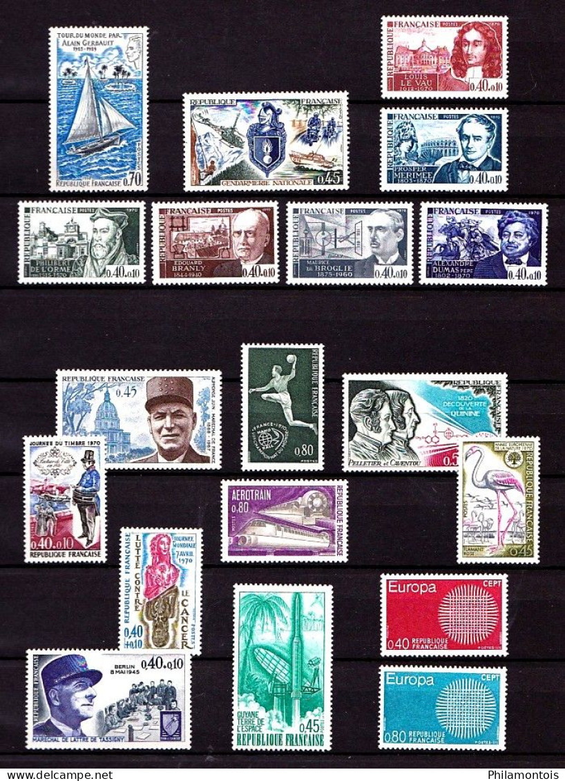 FRANCE - Année Complète 1970 - N° 1621 / 1662 - Neufs N** - Très Beaux - 1970-1979