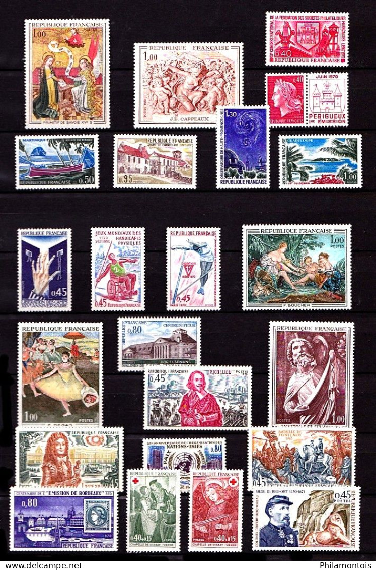 FRANCE - Année Complète 1970 - N° 1621 / 1662 - Neufs N** - Très Beaux - 1970-1979