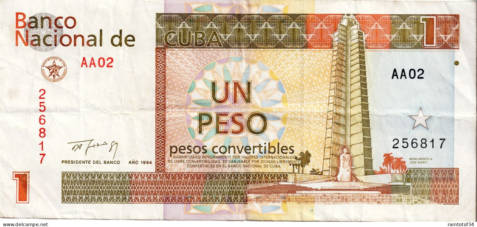 CUBA - 1 Pesos 1994 - Cuba