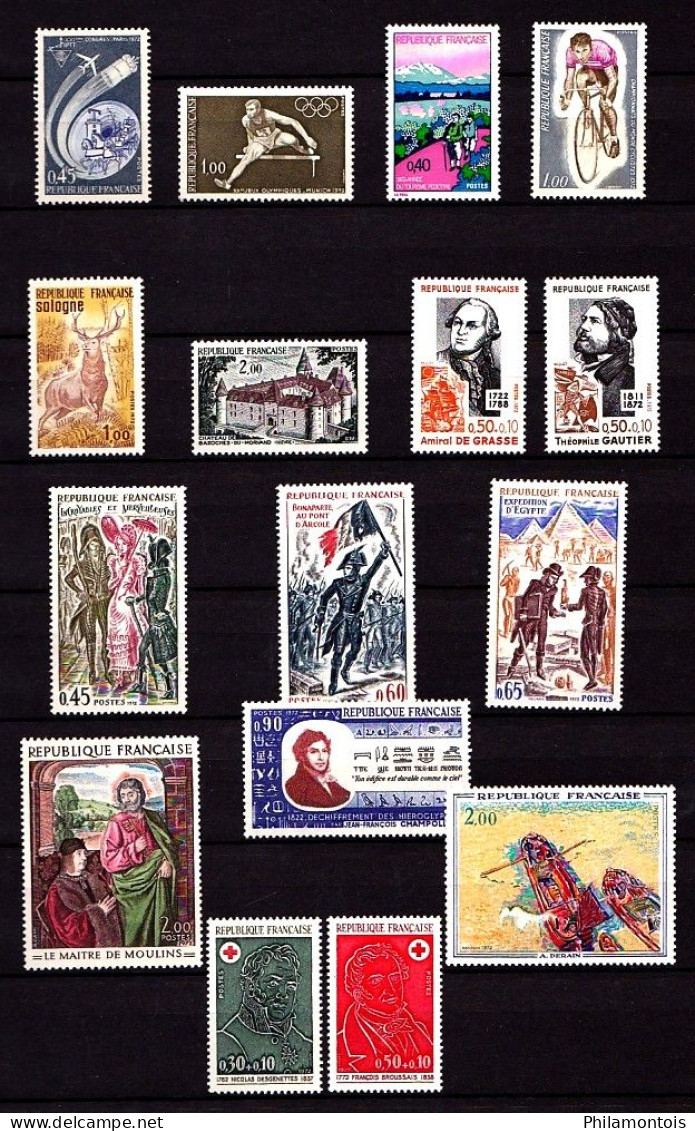 FRANCE - Année Complète 1972 - N° 1702 / 1736 - Neufs N** - Très Beaux - 1970-1979