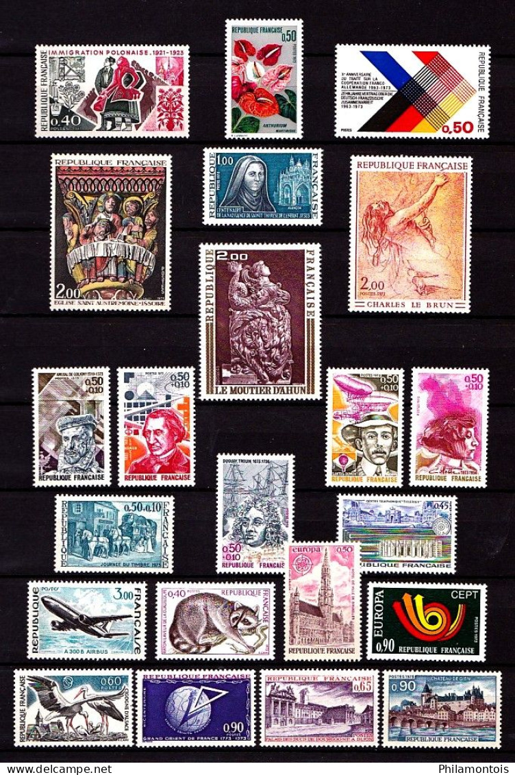 FRANCE - Année Complète 1973 - N° 1737 / 1782 - Neufs N** - Très Beaux - 1970-1979