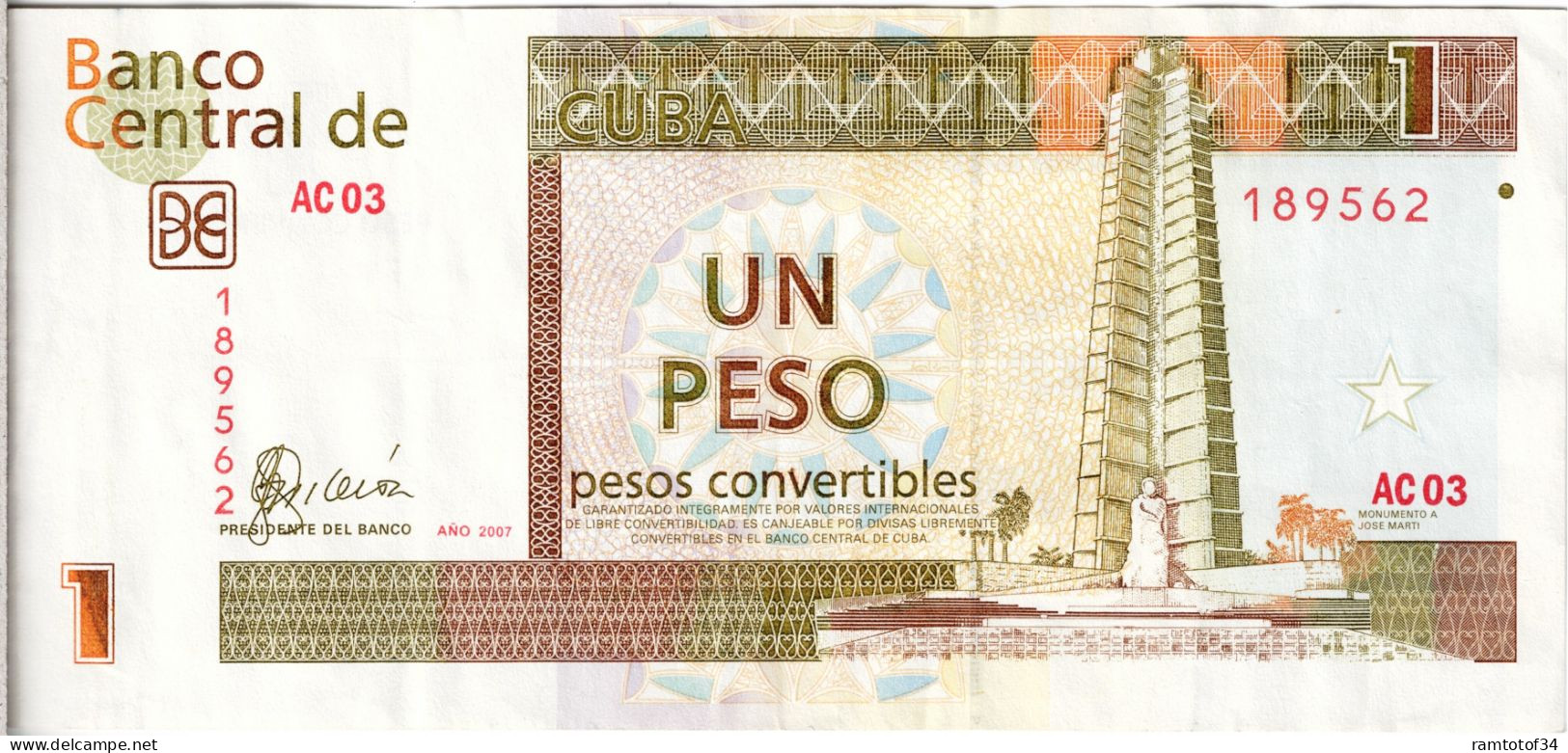 CUBA - 1 Pesos 2007 - Cuba