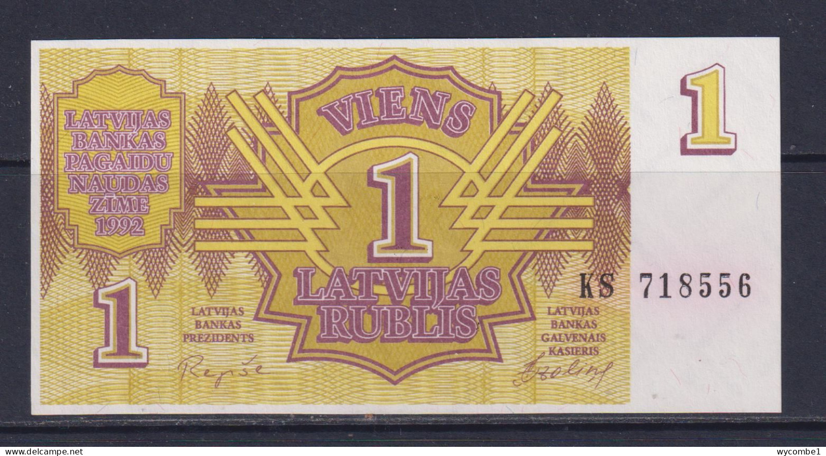 LATVIA - 1992 1 Rublis UNC Banknote - Letland