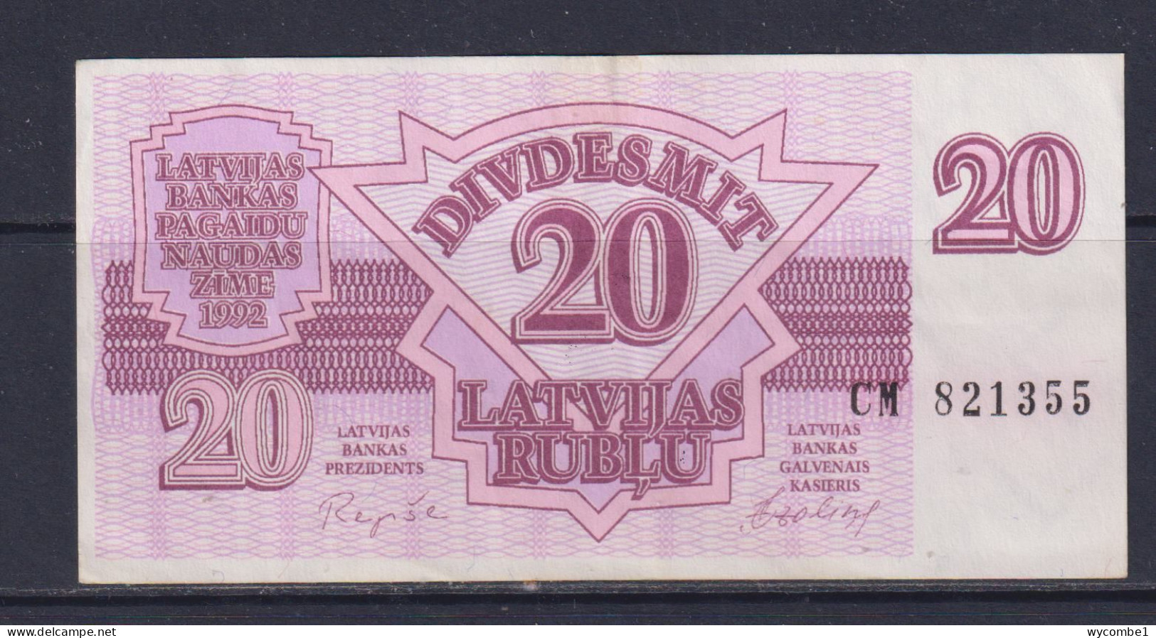 LATVIA - 1992 20 Rublis AUNC/XF Banknote - Lettland