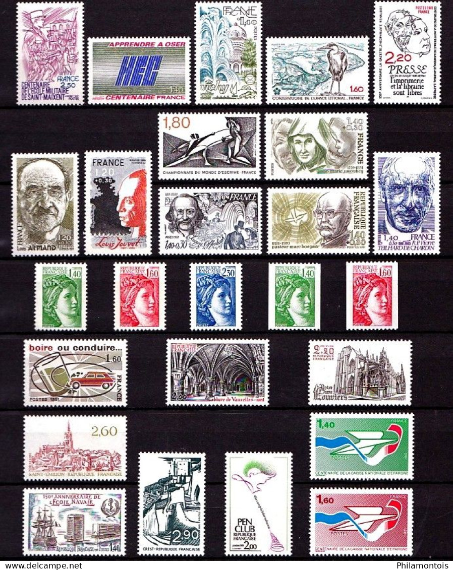 FRANCE - Année Complète 1981 - N° 2118 / 2177 - Neufs N** - Très Beaux - Vendus Sous Valeur Faciale. - 1980-1989