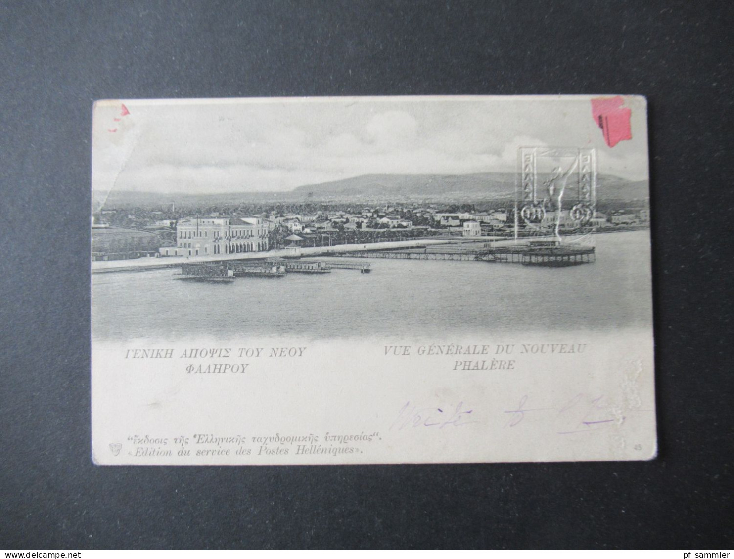 Griechenland 1902 Ganzsache / Bild PK Athen Vue Generale Du Nouveau Phalere Nach Paris Gesendet - Enteros Postales