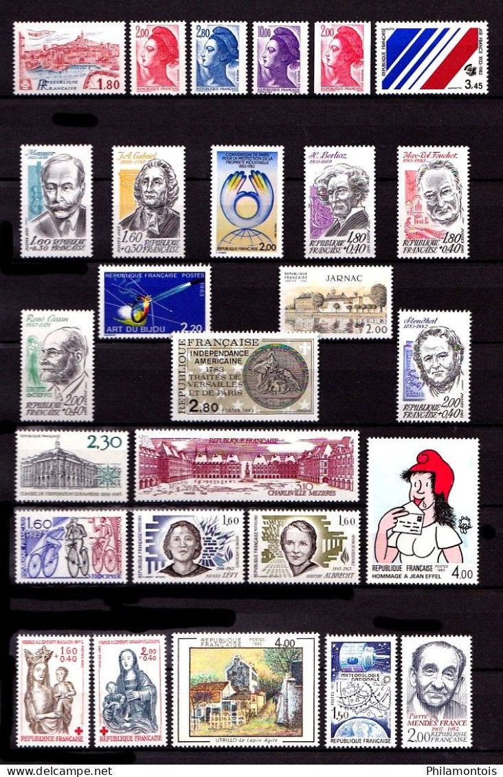 FRANCE - Année Complète 1983 - N° 2252 / 2298 - Neufs N** - Très Beaux - Vendus Sous Valeur Faciale. - 1980-1989