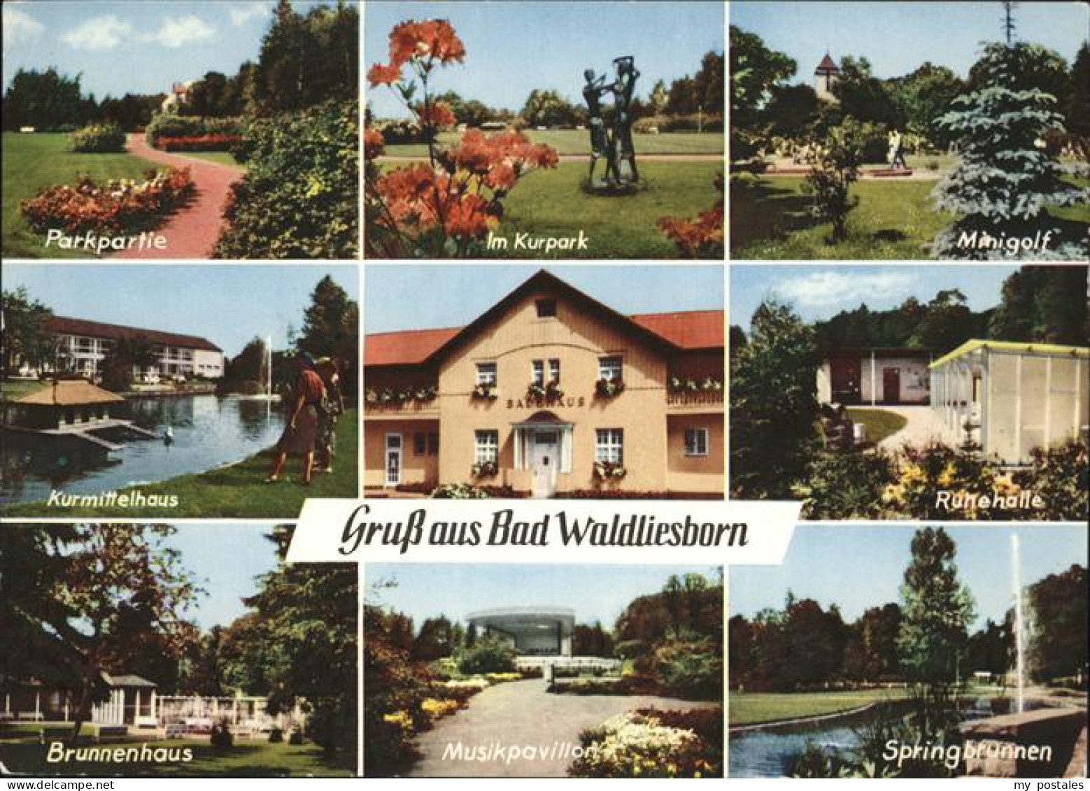 41277565 Bad Waldliesborn Ruhehalle Springbrunnen Minigolf Kurpark Kurmittelhaus - Lippstadt