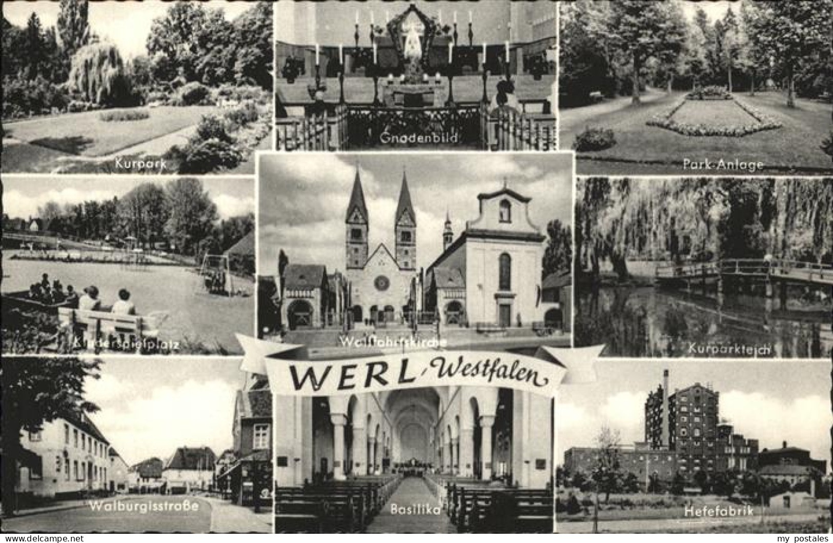 41277410 Werl Westfalen Kurparkteich Hefefabrik Basilika Gnadenbild Walburgisstr - Werl