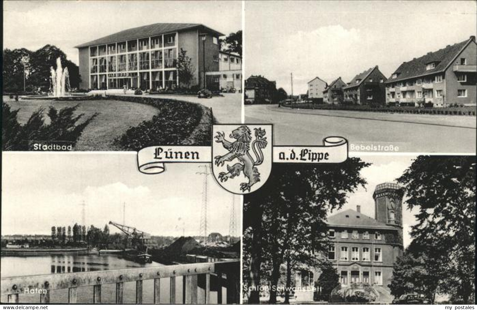 41277330 Luenen Stadtbad Bebelstrasse Hafen Schloss Schwansbell Stadtwappen Luen - Luenen