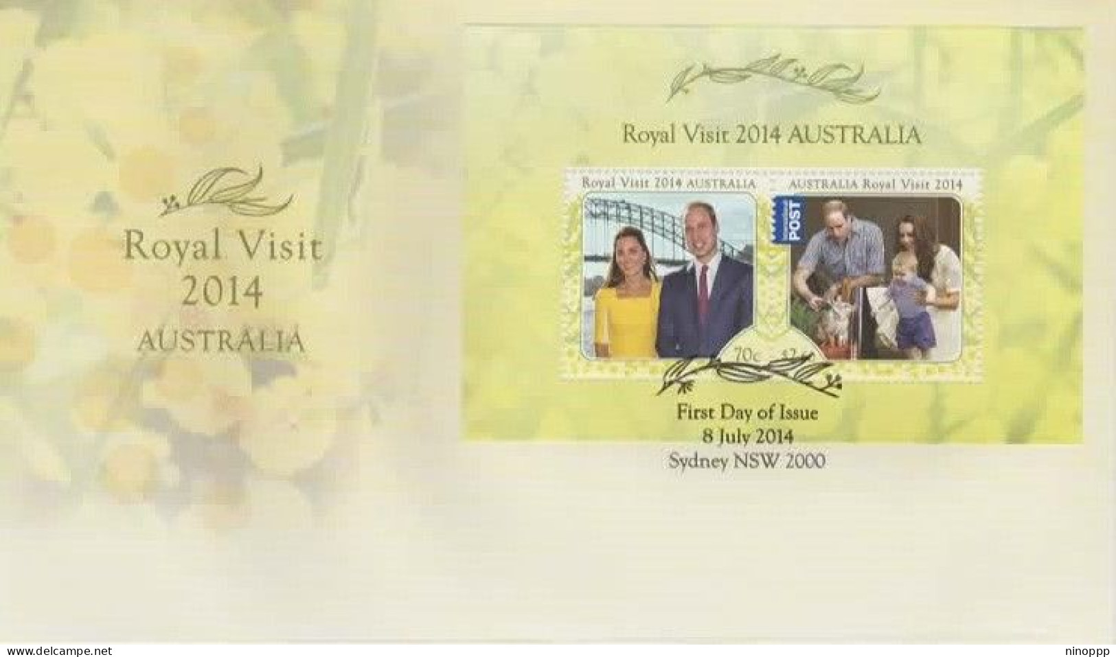 Australia 2014 Royal Visit,Souvenir Sheet, First Day Cover - Marcofilia