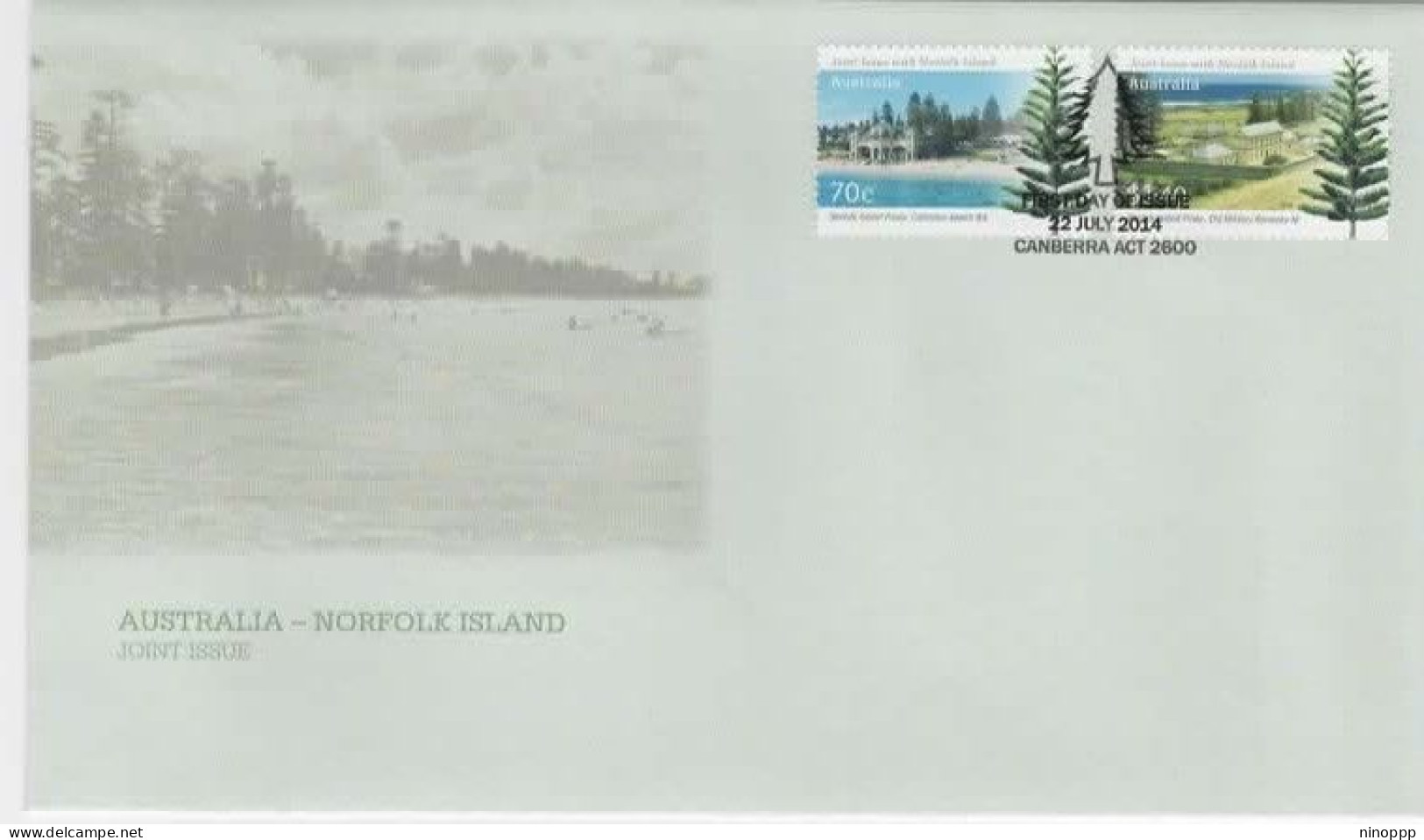 Australia 2014 Australia-Norfolk Island Joint Issue,Self-adhesive FDC - Marcofilia