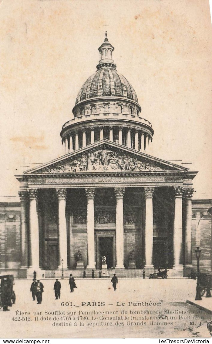 FRANCE - Paris - Le Panthéon - Elevé Par Soufflot Dut L'emplacement Du Tombeau De Ste Geneviève - Carte Postale Ancienne - Pantheon