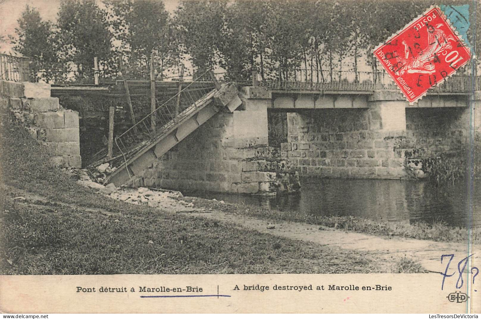 FRANCE - Marolles En Brie - Pont Détruit - Carte Postale Ancienne - Marolles En Brie