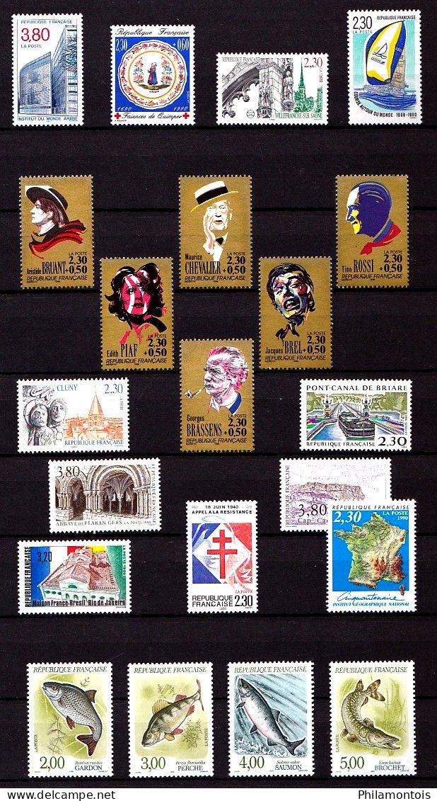 FRANCE - Année Complète 1990 - N° 2615 / 2675 - Neufs N** - Très Beaux - Vendus Sous Valeur Faciale. - 1990-1999