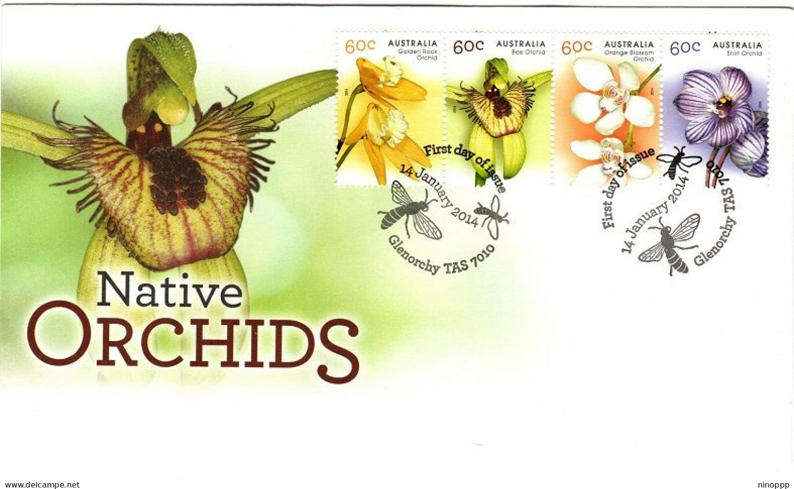 Australia 2014 Orchids FDC - Marcophilie