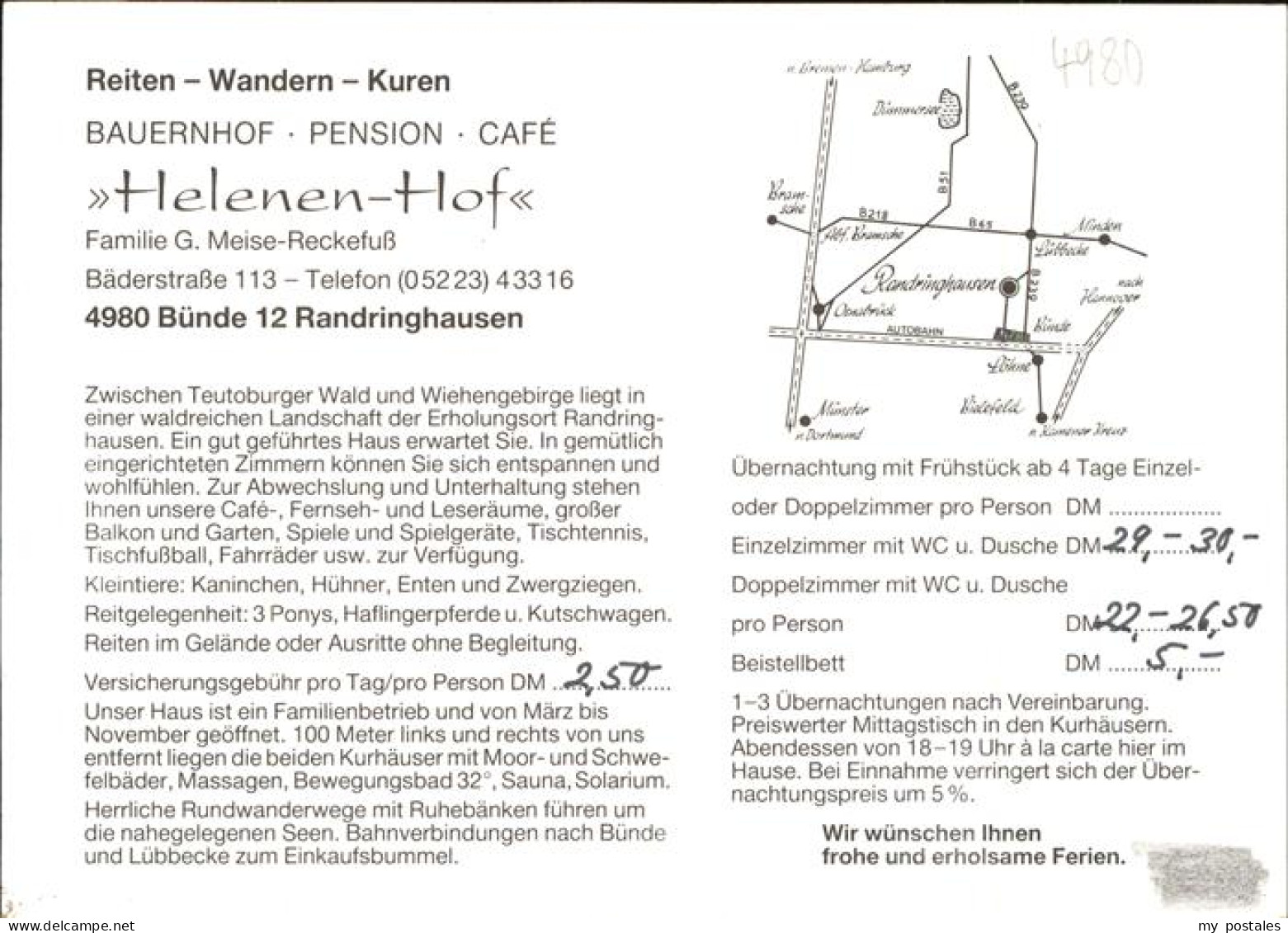 41277033 Bad Randringhausen Pension Cafe Helenen Hof Ausritt Bad Randringhausen - Buende