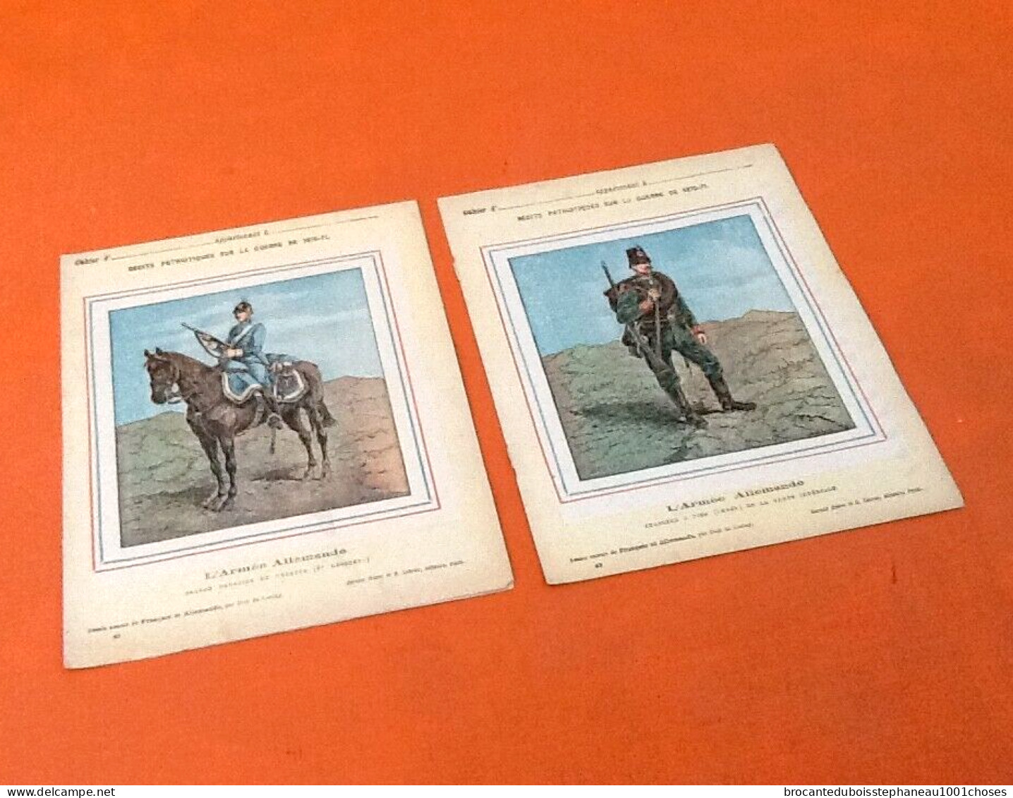 2 Protège-cahiers anciens Récits Patriotiques Sur La Guerre De 1870-71 - Copertine Di Libri