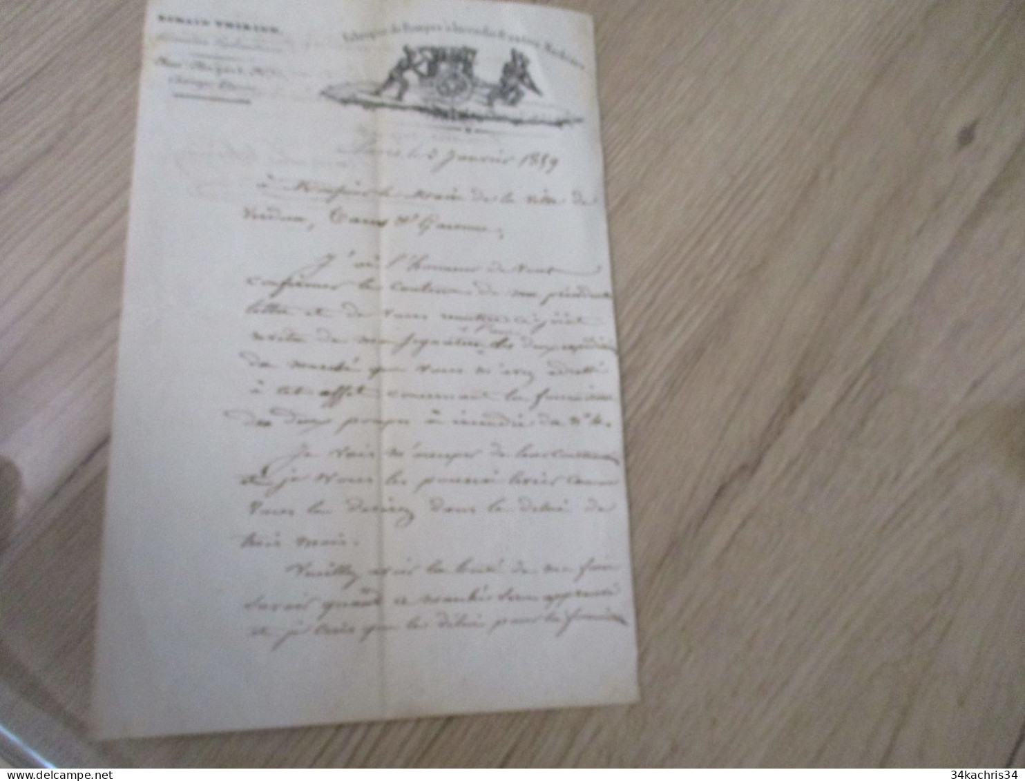 Lettre à En Tête Illustrée  Signée Romain Thirion Fabrique De 2 Pompes à Incendies 1859 Pompiers - Old Professions