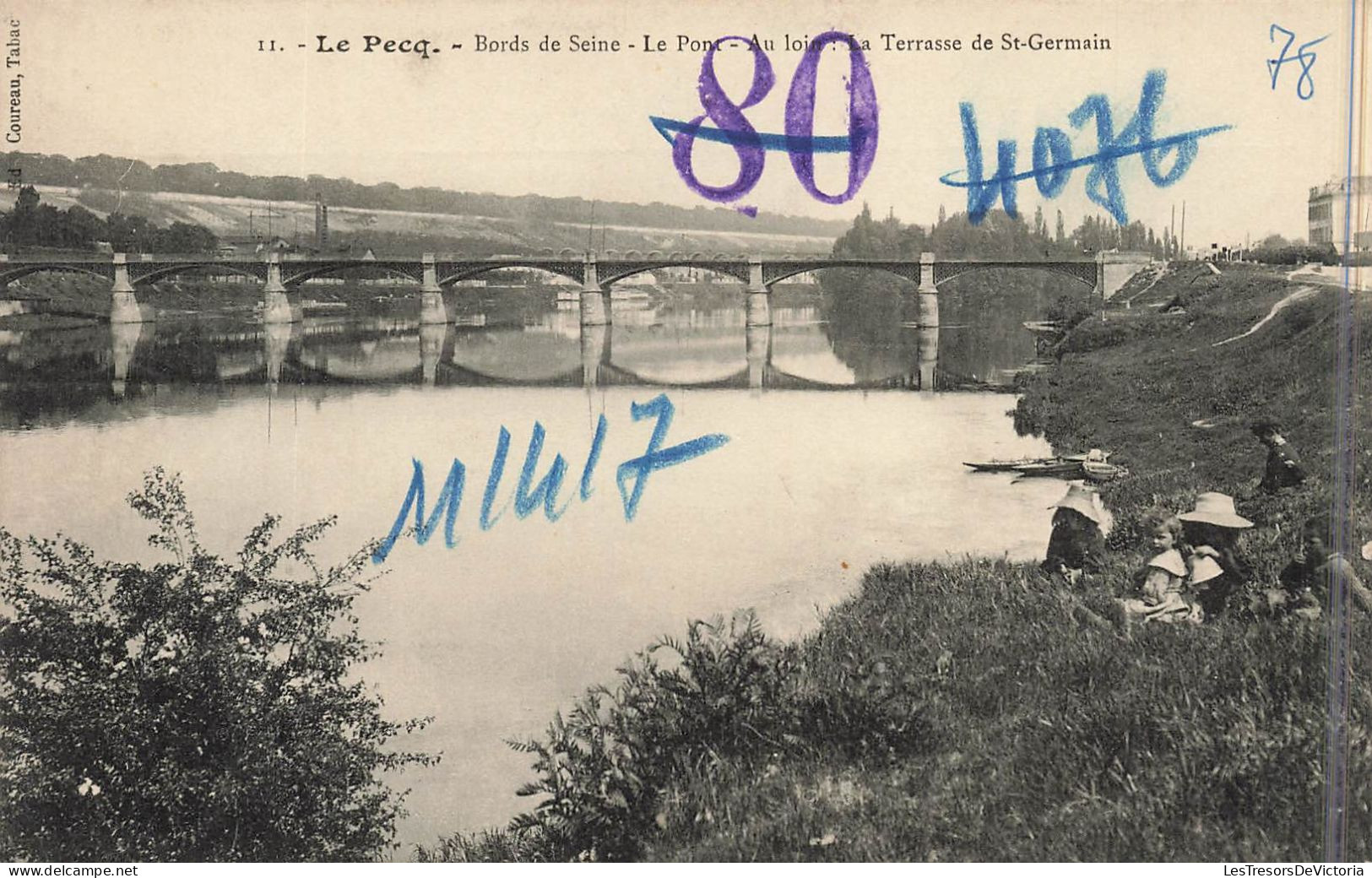 FRANCE - Le Pecq - Bords De Seine - Le Pont - La Terrasse De Saint Germain - Carte Postale Ancienne - Le Pecq