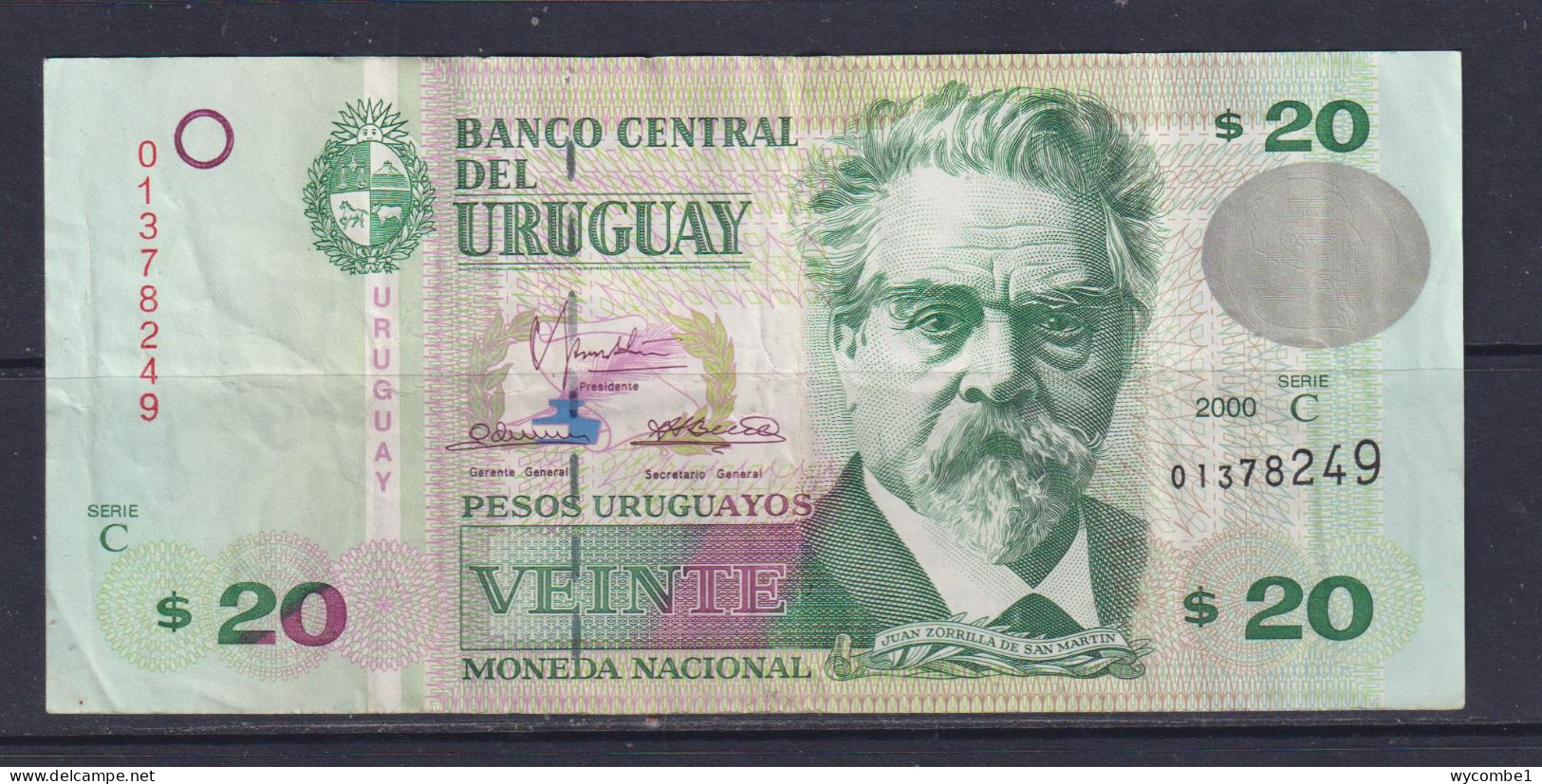 URUGUAY - 2000 20 Pesos Circulated Banknote - Uruguay