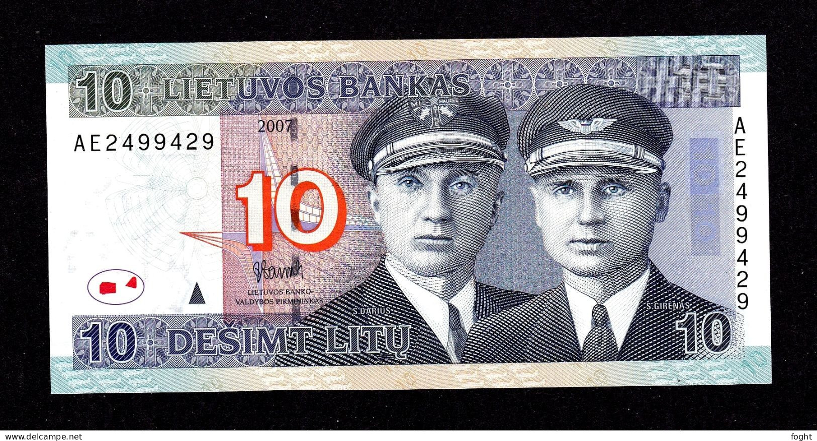 2007 AE Lithuania Banknote 10 Litu,P#68,UNC - Lituania