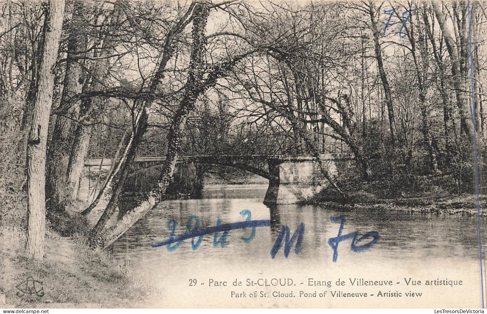 FRANCE - Saint Cloud - Parc - Étang De Villeneuve - Vue Artistique - Carte Postale Ancienne - Saint Cloud