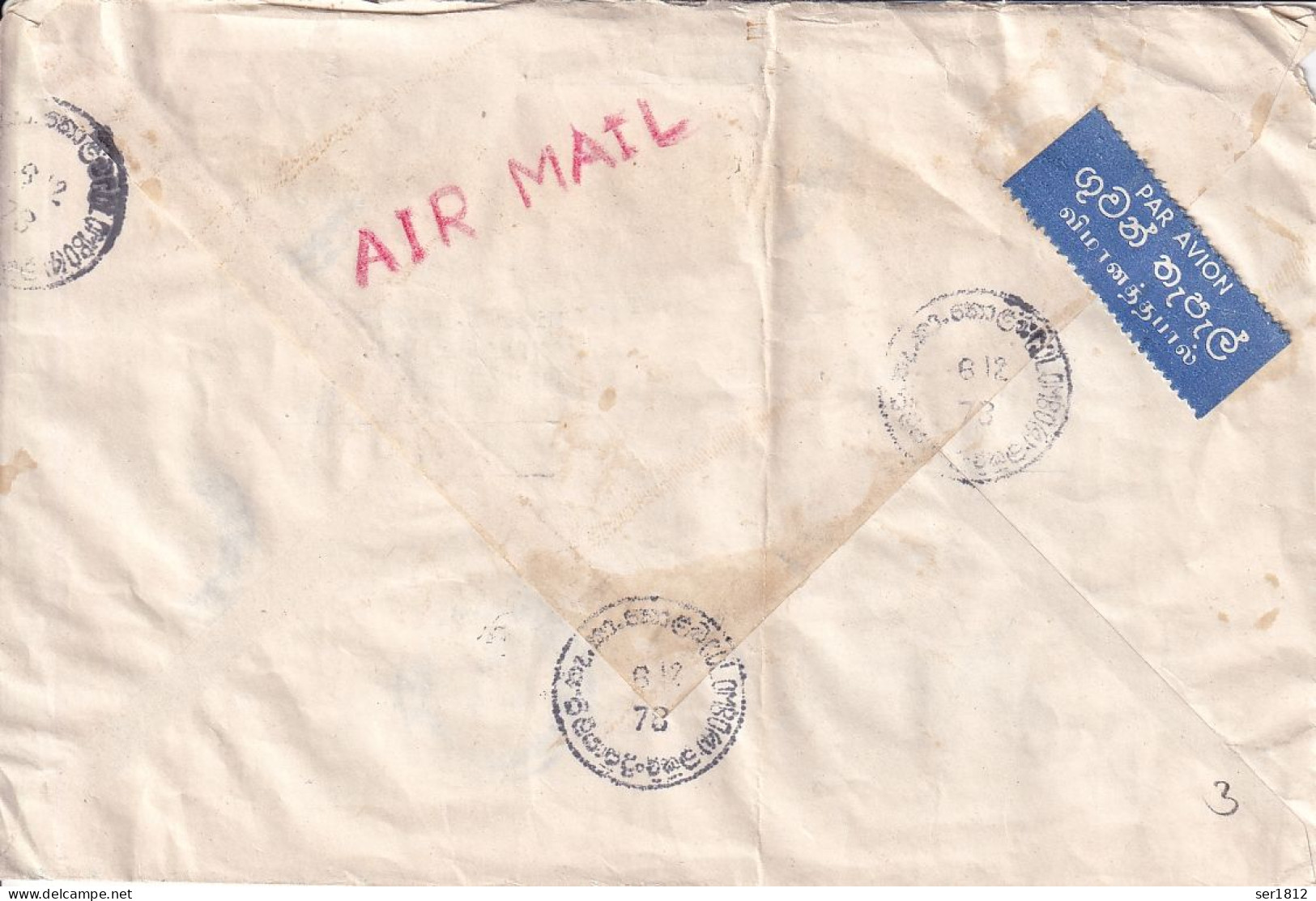 Sri Lanka 1978 Registered Cover To Rotterdam Netherlands From Kelennawa Wellampitiya - Sri Lanka (Ceylon) (1948-...)