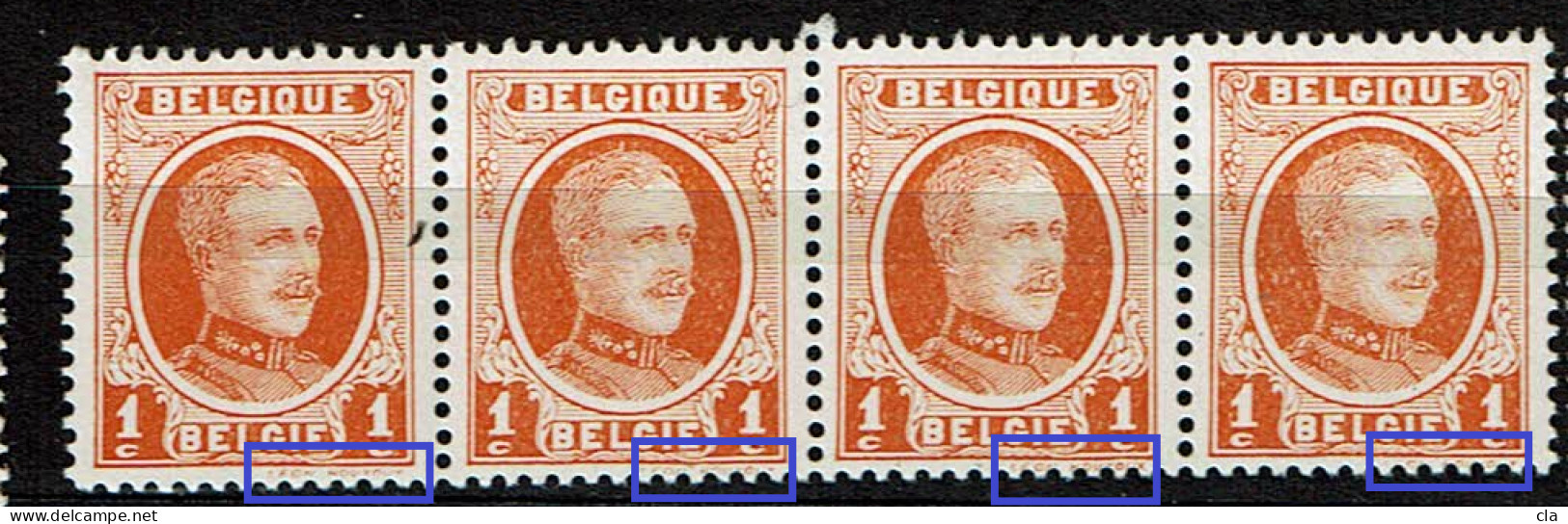 190  **  Bande 4  CU 2  Signature Partielle  24 - 1901-1930