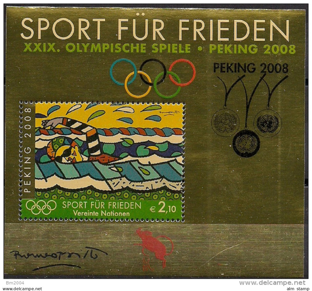 2008 UNO Wien Mi. Bl. 22 I **MNH     Sport Für Frieden - Olympische Sommerspiele, Peking - Hojas Y Bloques