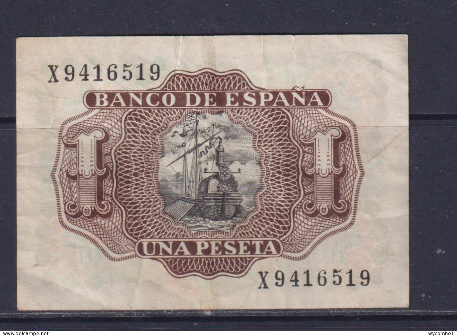 SPAIN - 1953 1 Peseta Circulated Banknote - 1-2 Pesetas