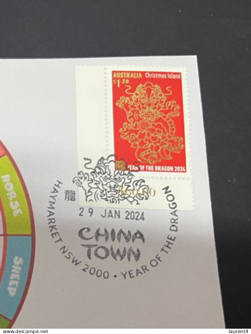 29-1-2024 (2 X 39) Chinese New Year Of The Dragon 2024 - 年中國龍年新年 - 1 Cover With Page Corner Value Stamp - Chinese New Year