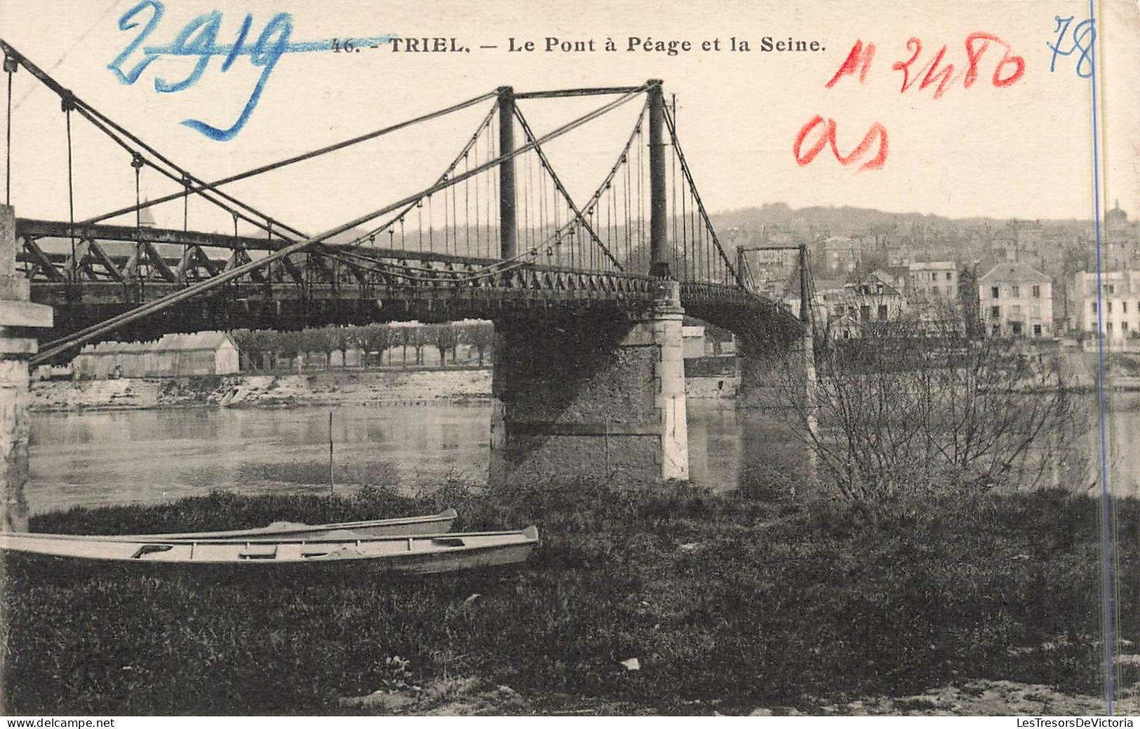 FRANCE - Triel - Le Pont à Péage Et La Seine - Carte Postale Ancienne - Triel Sur Seine