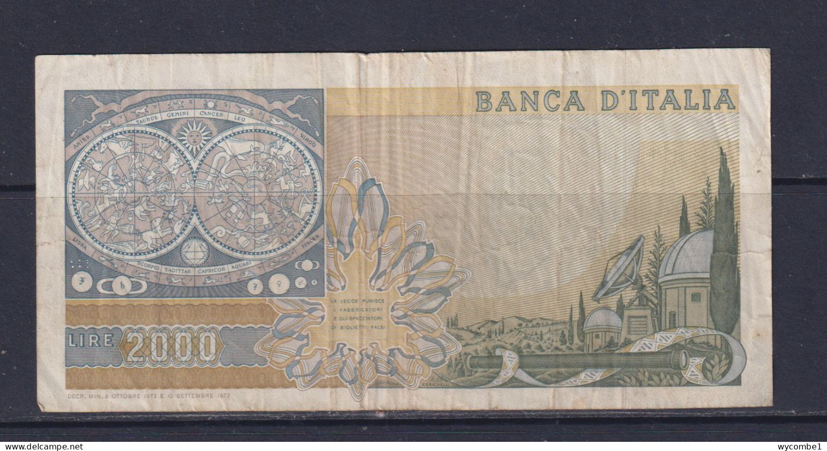ITALY - 1983 2000 Lira Circulated Banknote - 2000 Liras