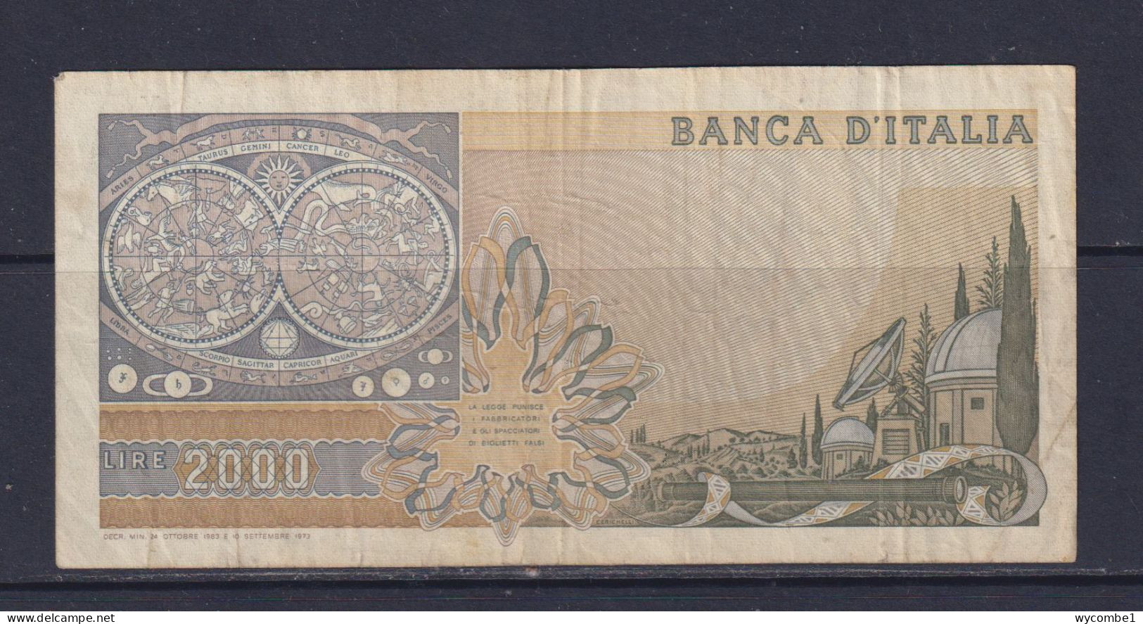 ITALY - 1983 2000 Lira Circulated Banknote - 2000 Lire