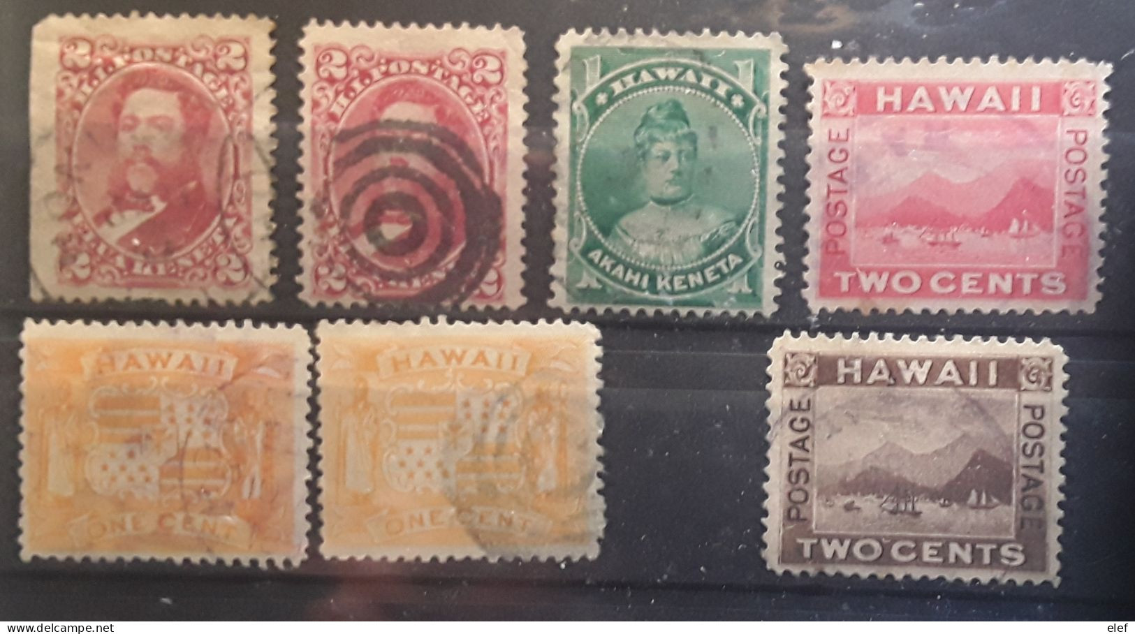 HAWAII HAWAÏ  , 1882 - 1894, Petit Lot De 7 Timbres Avec Nuances  , Obl TB - Hawaï